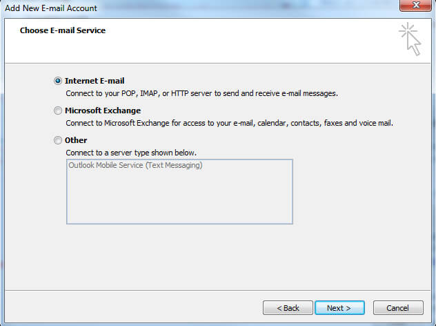 cPanel Email Accounts in MS Outlook